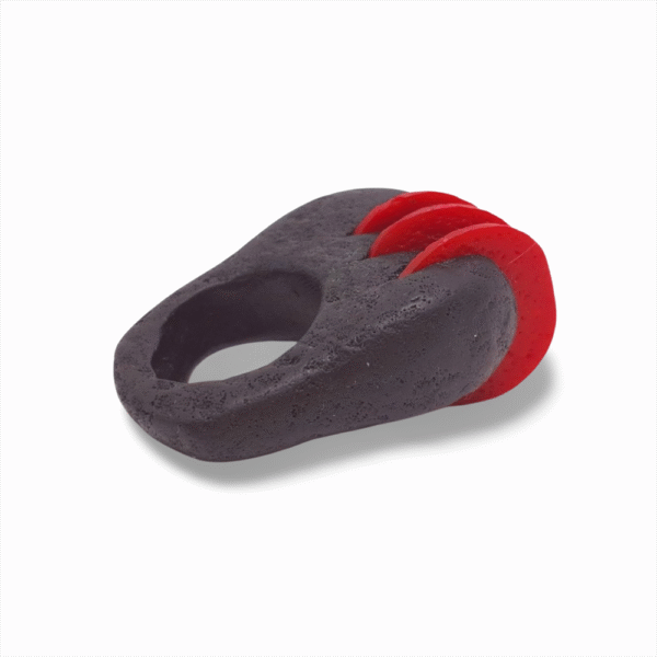 Anel Vulcano Preto e Vermelho Anel Vulcano Preto e Vermelho