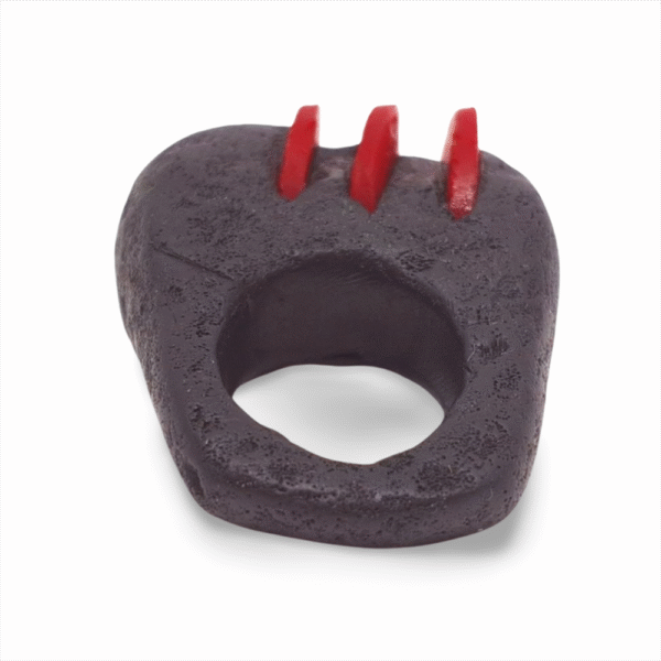 Anel Vulcano Preto e Vermelho Anel Vulcano Preto e Vermelho